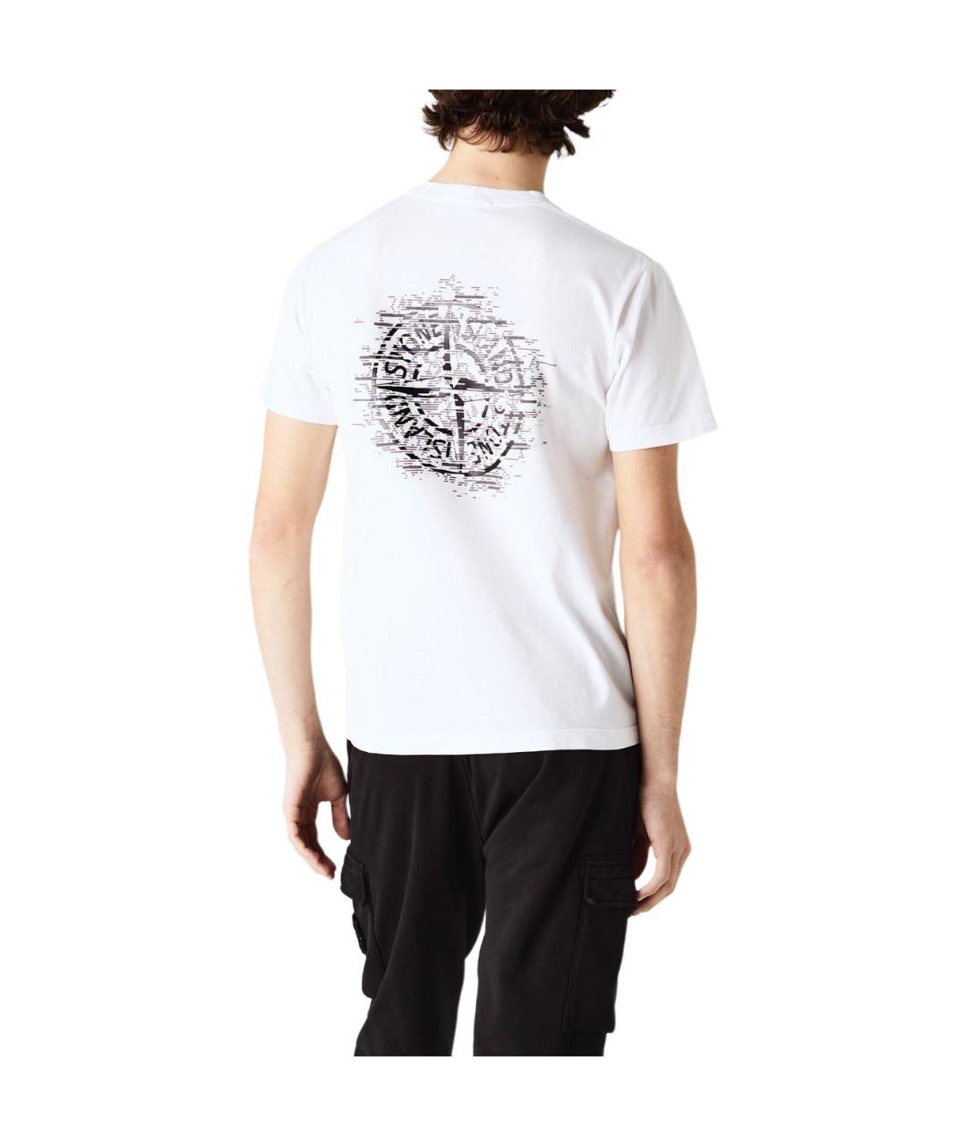 STONE ISLAND Белая хлопковая футболка, фото 4