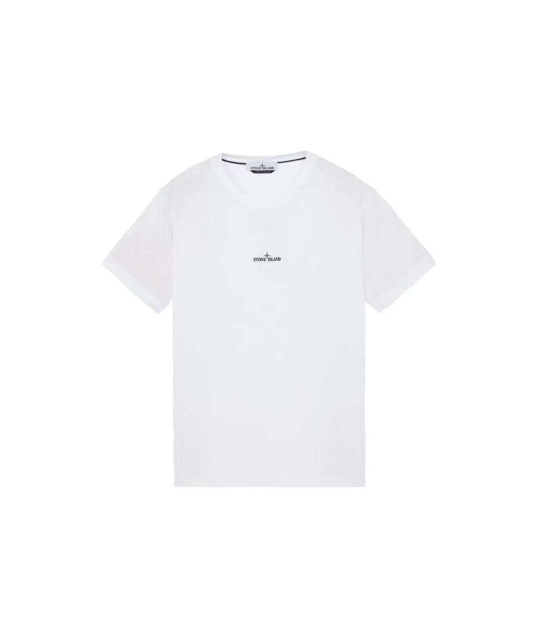 STONE ISLAND Белая хлопковая футболка, фото 1