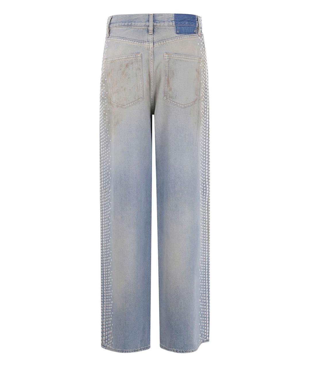 GOLDEN GOOSE DELUXE BRAND Голубые хлопковые прямые джинсы, фото 2
