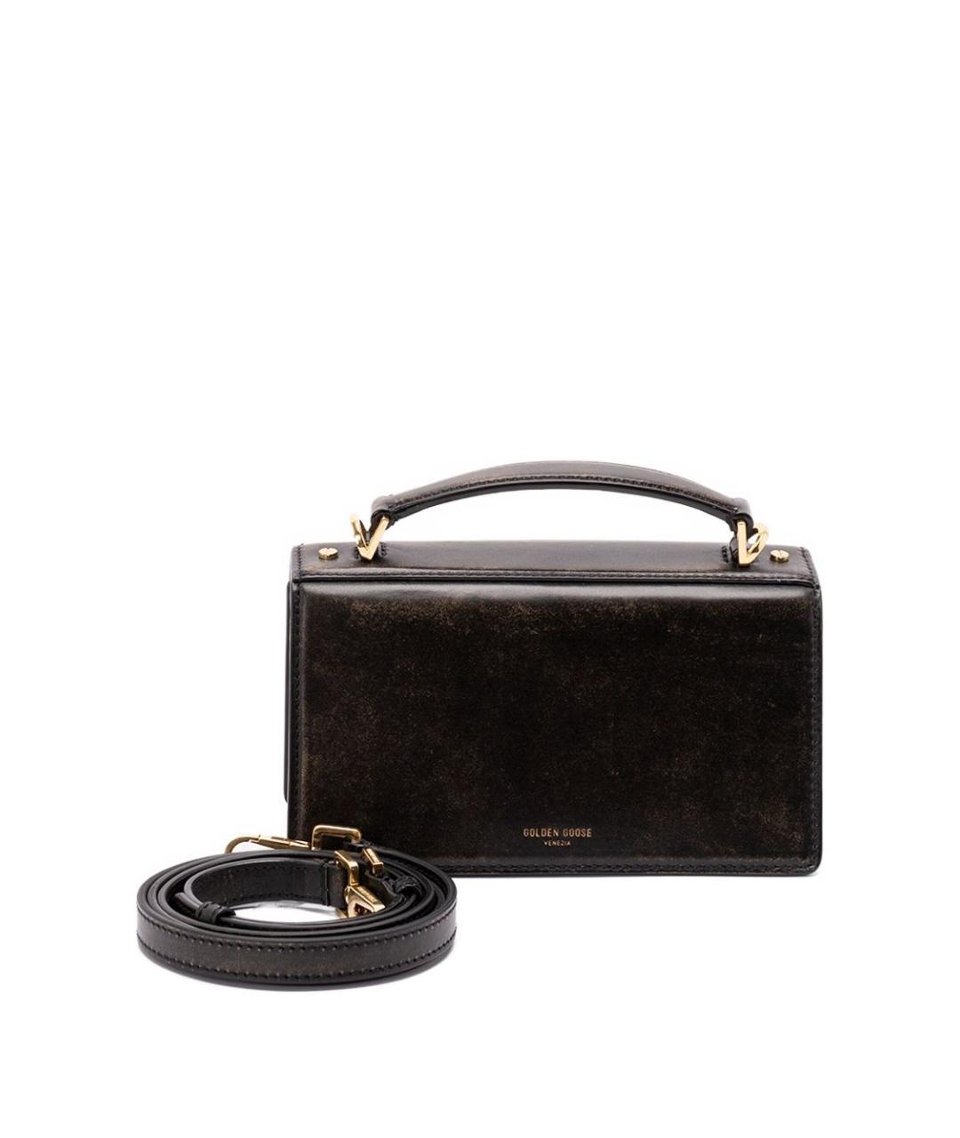 GOLDEN GOOSE DELUXE BRAND Черная кожаная сумка через плечо, фото 2
