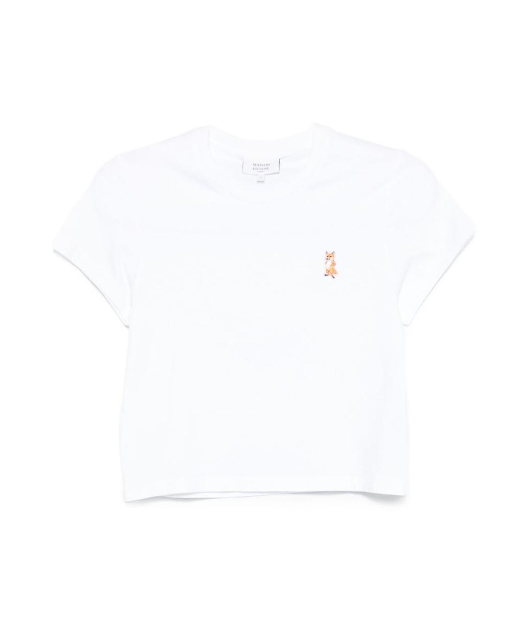 MAISON KITSUNE Белая хлопковая футболка, фото 1
