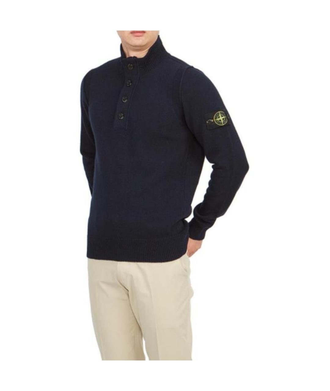 STONE ISLAND Темно-синий джемпер / свитер, фото 5