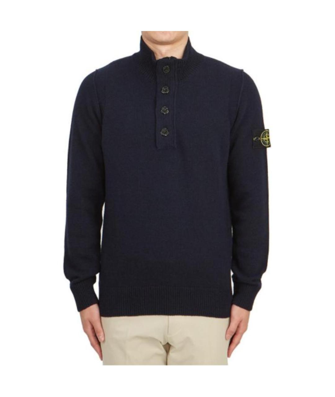 STONE ISLAND Темно-синий джемпер / свитер, фото 4