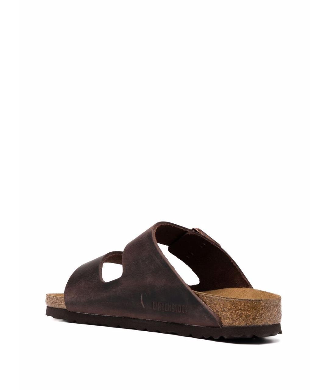 BIRKENSTOCK Коричневые кожаные шлепанцы, фото 4