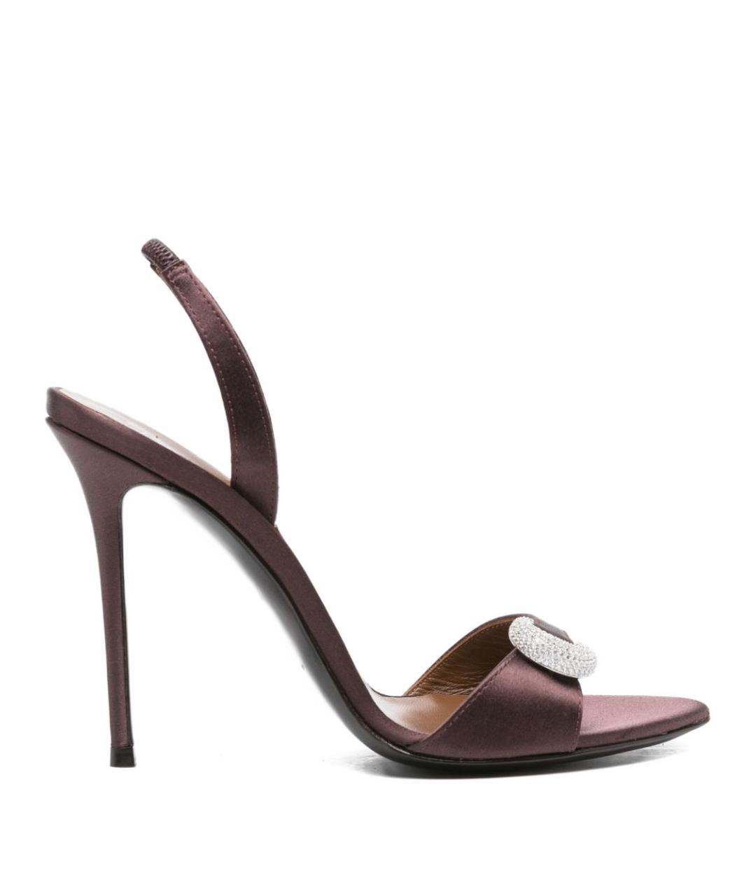 GIUSEPPE ZANOTTI DESIGN Коричневые текстильные босоножки, фото 1