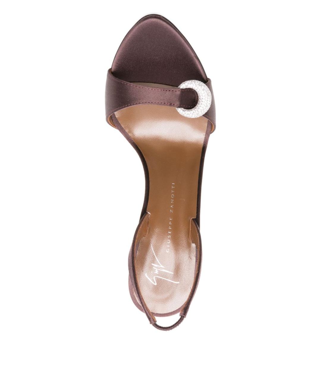GIUSEPPE ZANOTTI DESIGN Коричневые текстильные босоножки, фото 2