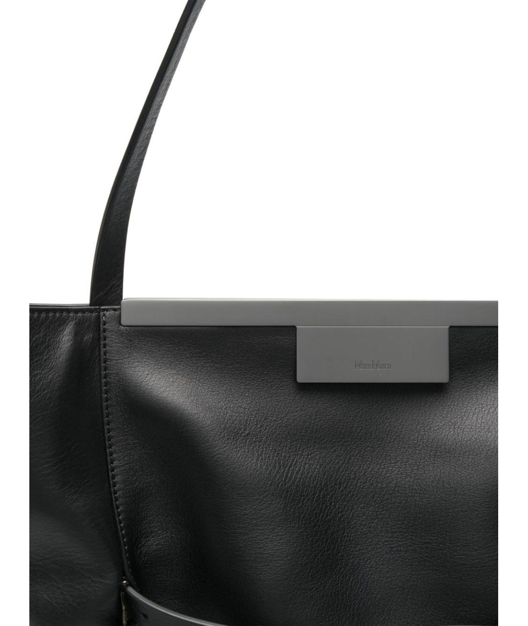 MAX MARA Черная кожаная сумка тоут, фото 5