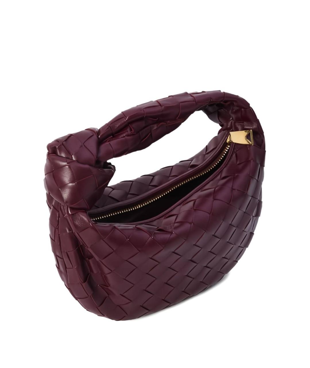 BOTTEGA VENETA Бордовая кожаная сумка с короткими ручками, фото 4