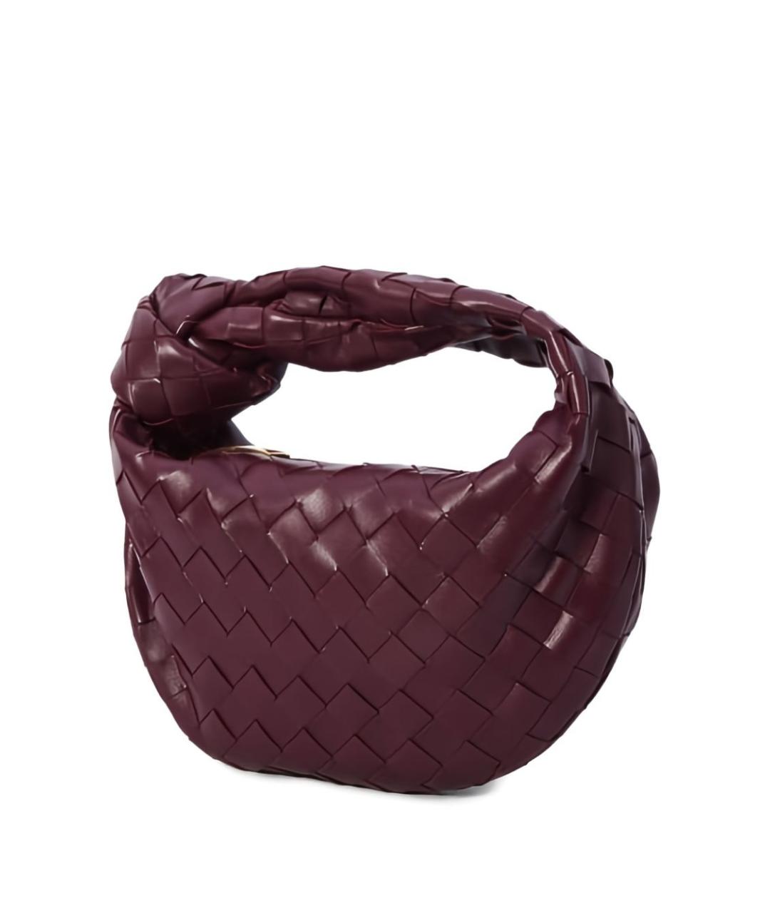 BOTTEGA VENETA Бордовая кожаная сумка с короткими ручками, фото 2