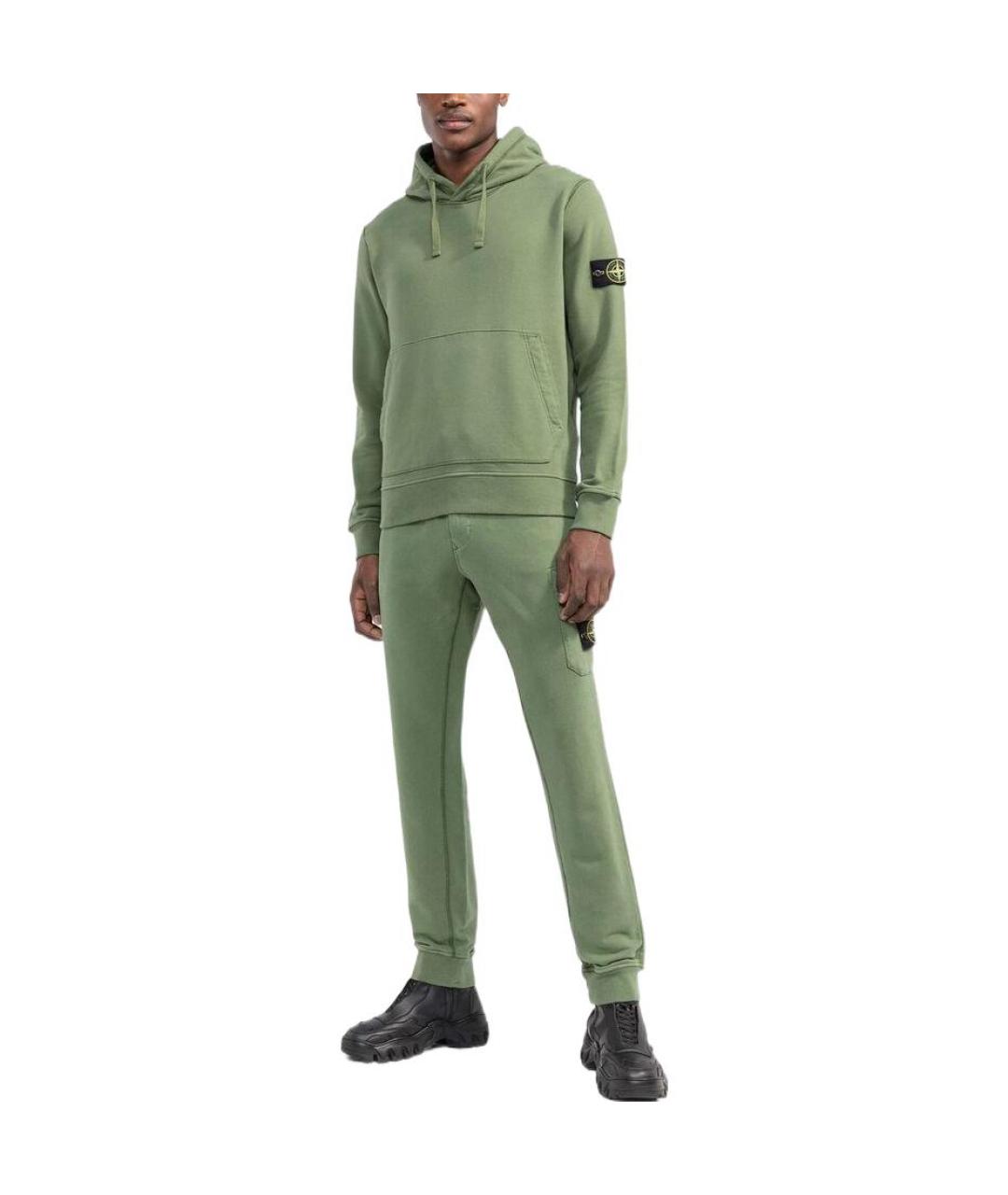 STONE ISLAND Зеленые повседневные брюки, фото 2