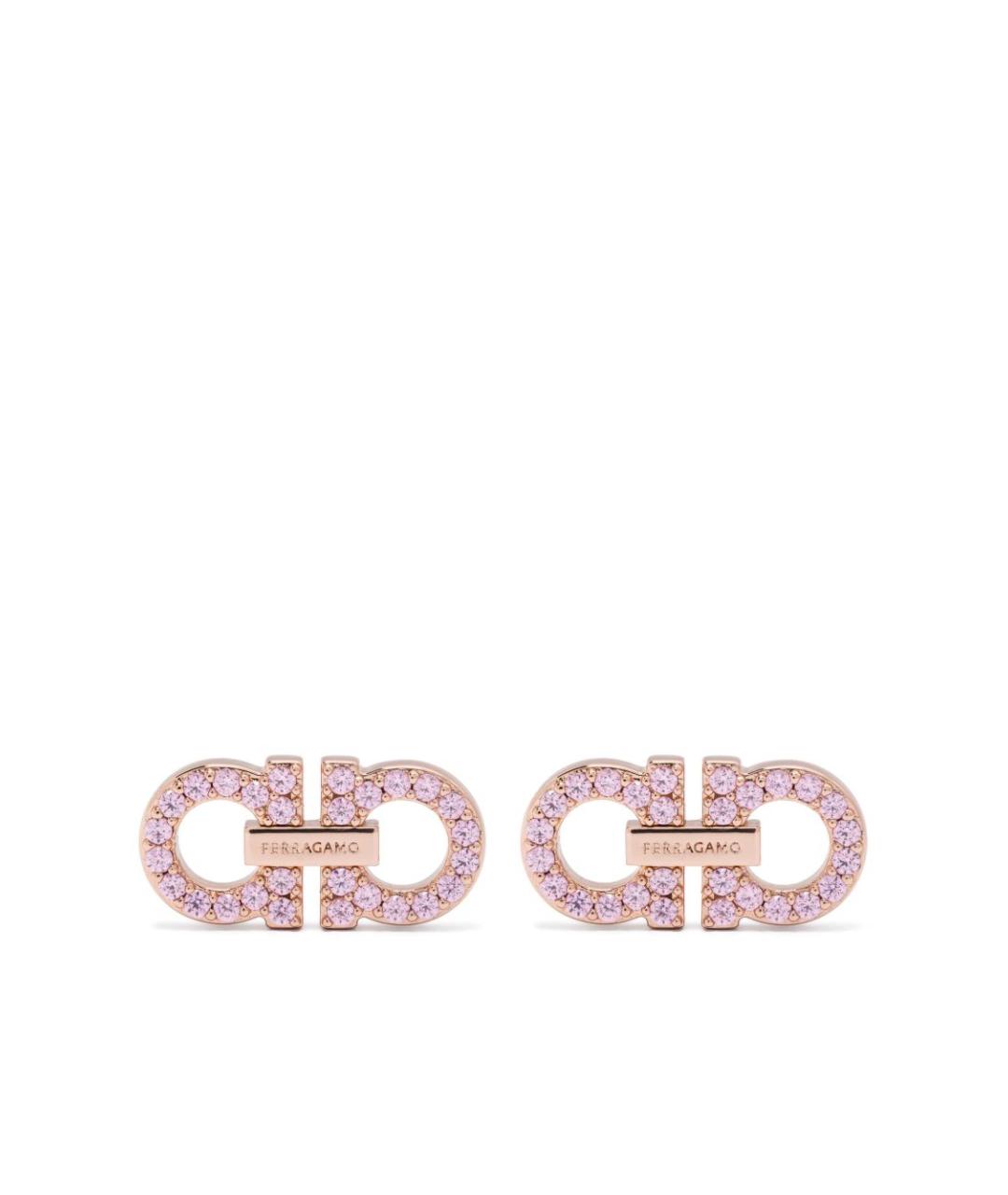 FERRAGAMO Розовые латунные серьги, фото 1