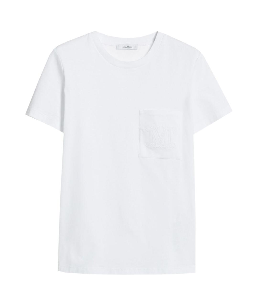 MAX MARA Белая хлопковая футболка, фото 1