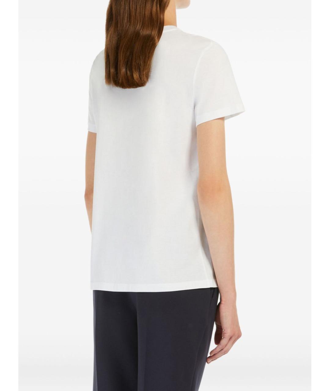 MAX MARA Белая хлопковая футболка, фото 2