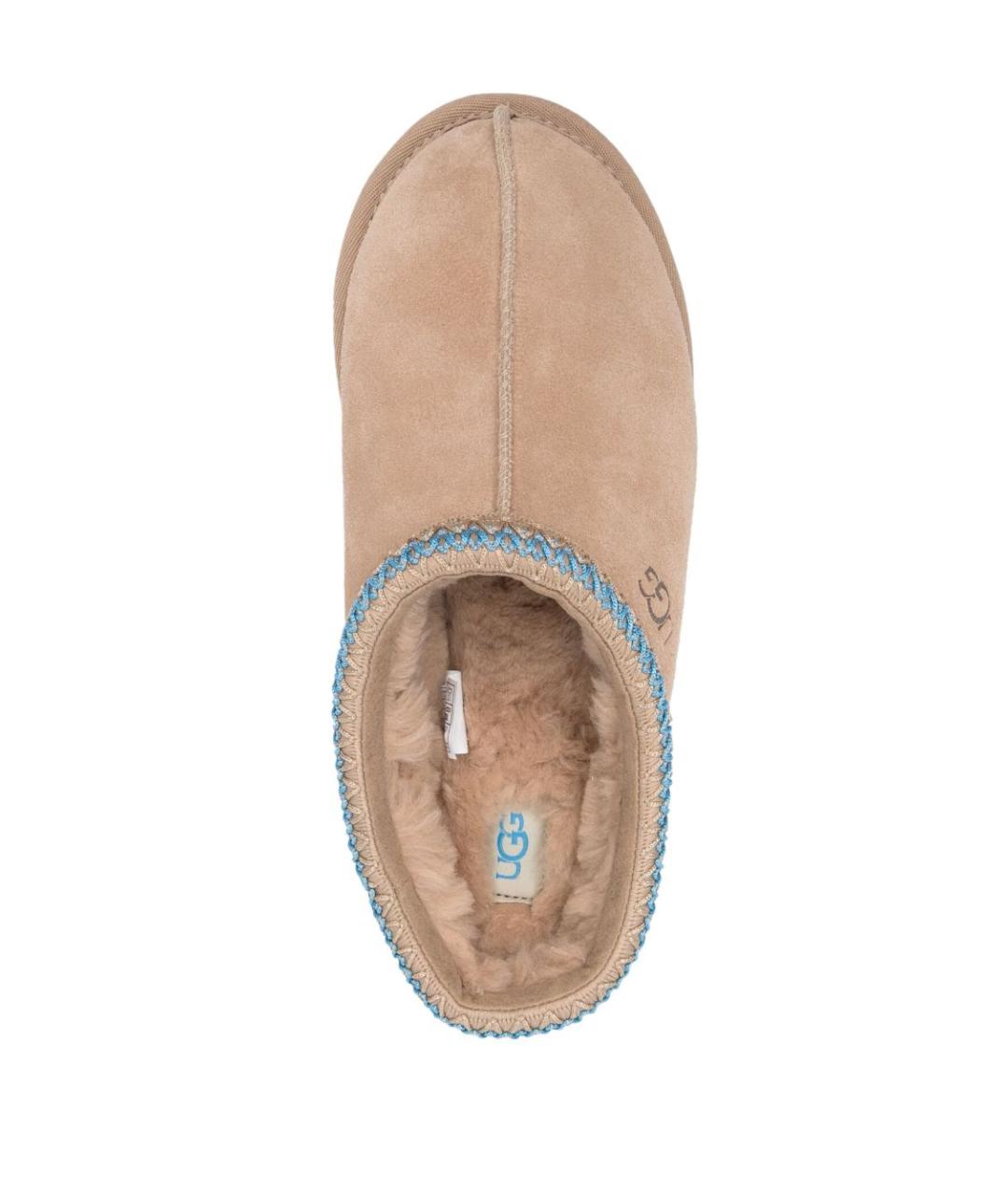 UGG AUSTRALIA Бежевые замшевые шлепанцы, фото 2