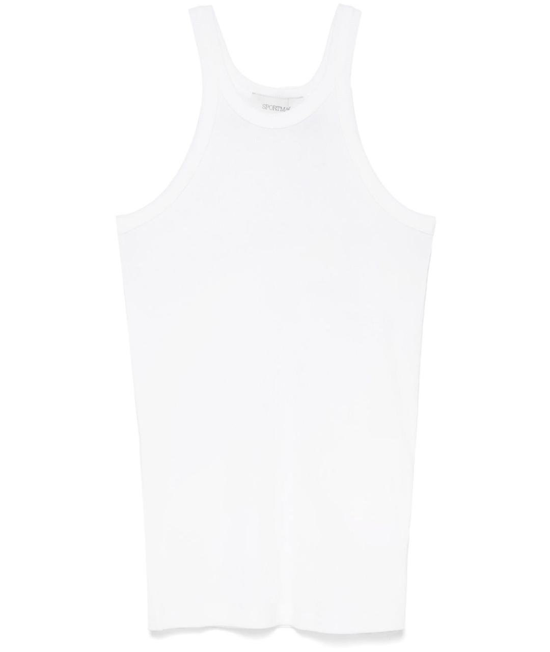 SPORTMAX Белая хлопковая майка, фото 1
