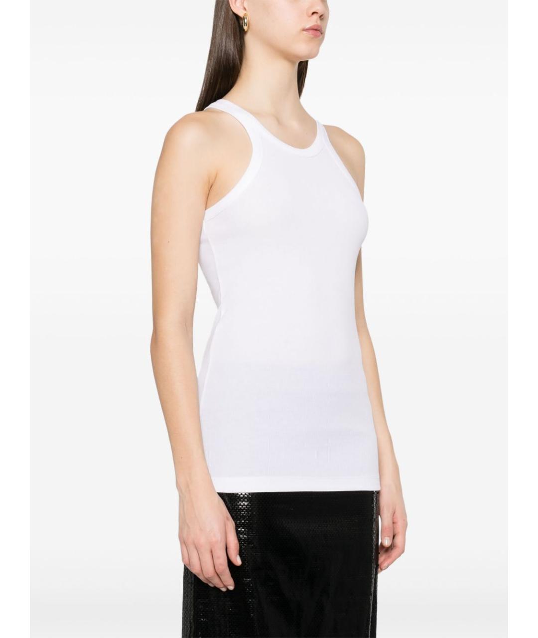 SPORTMAX Белая хлопковая майка, фото 5