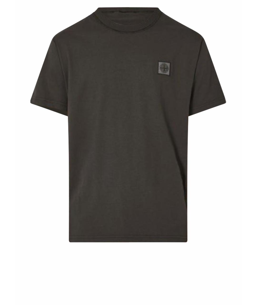 STONE ISLAND Серая хлопковая футболка, фото 1