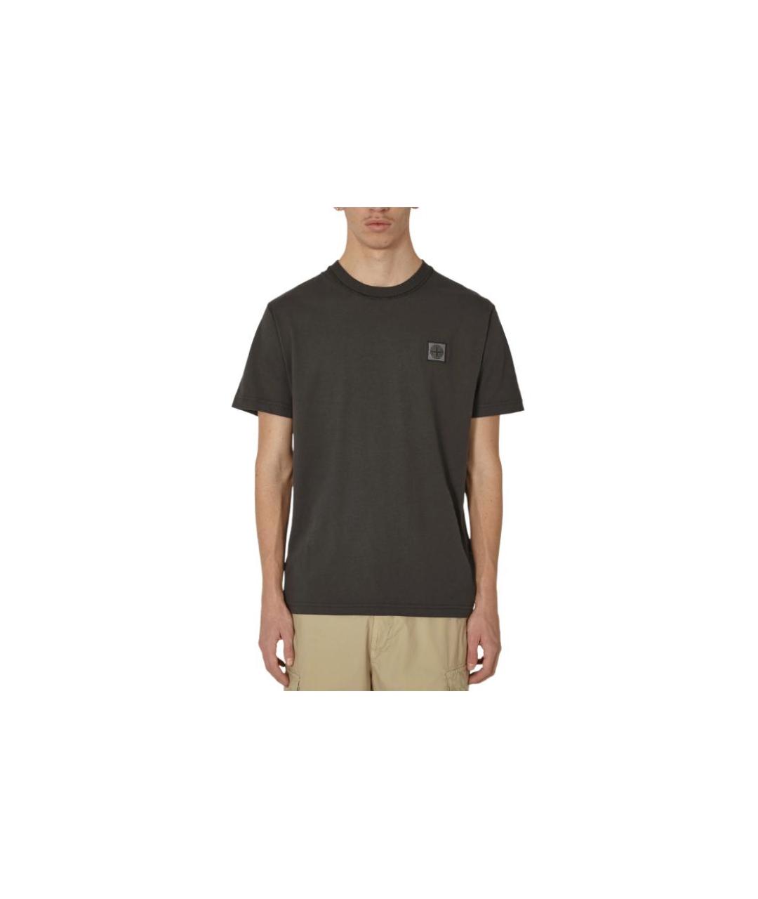 STONE ISLAND Серая хлопковая футболка, фото 5