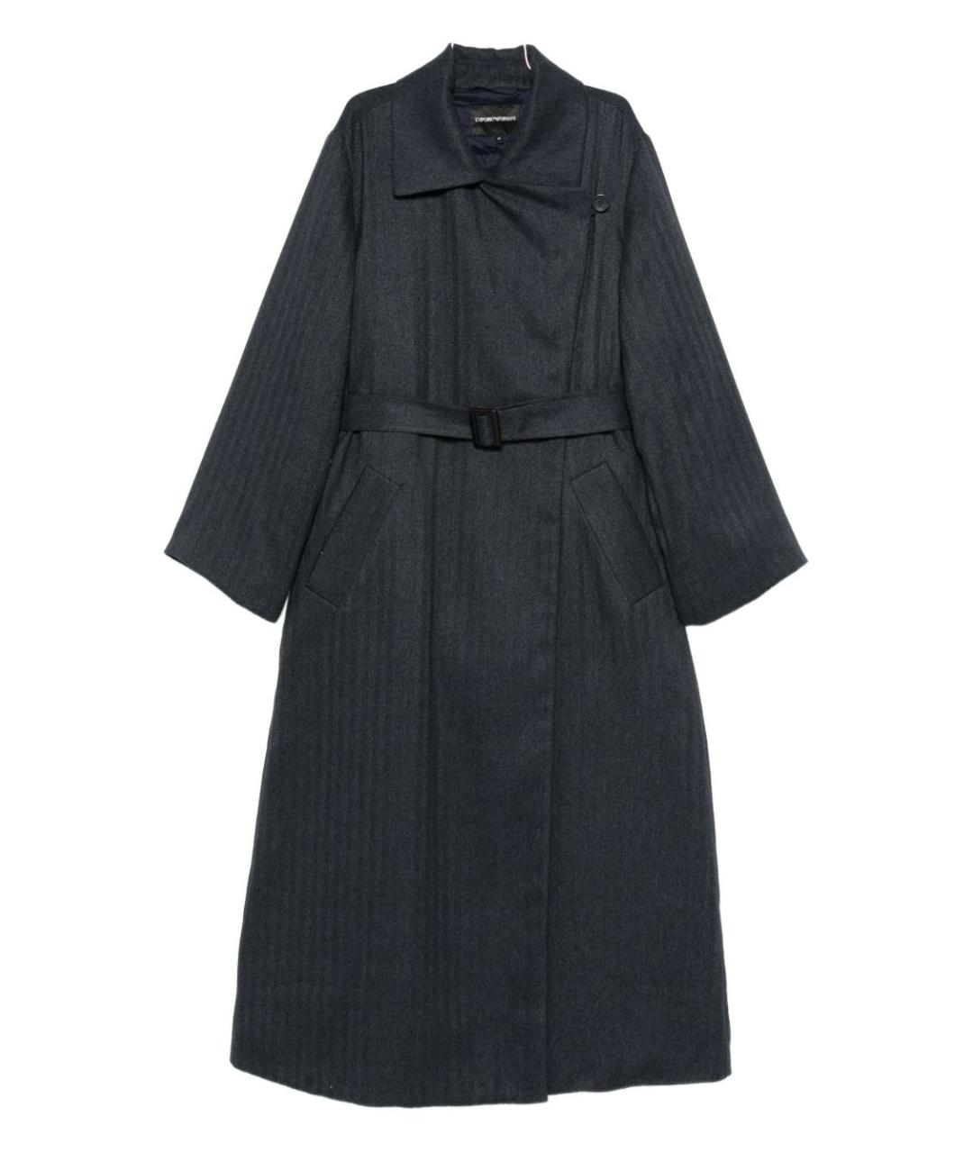 EMPORIO ARMANI Темно-синее пальто, фото 1