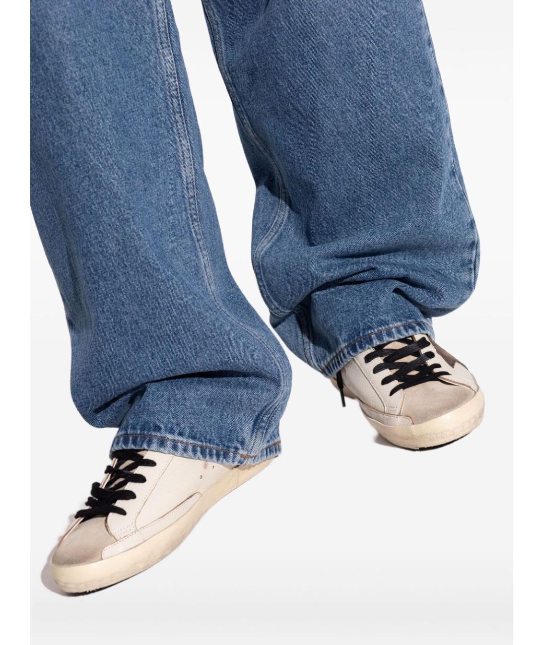 GOLDEN GOOSE DELUXE BRAND Бежевые кожаные низкие кроссовки / кеды, фото 3