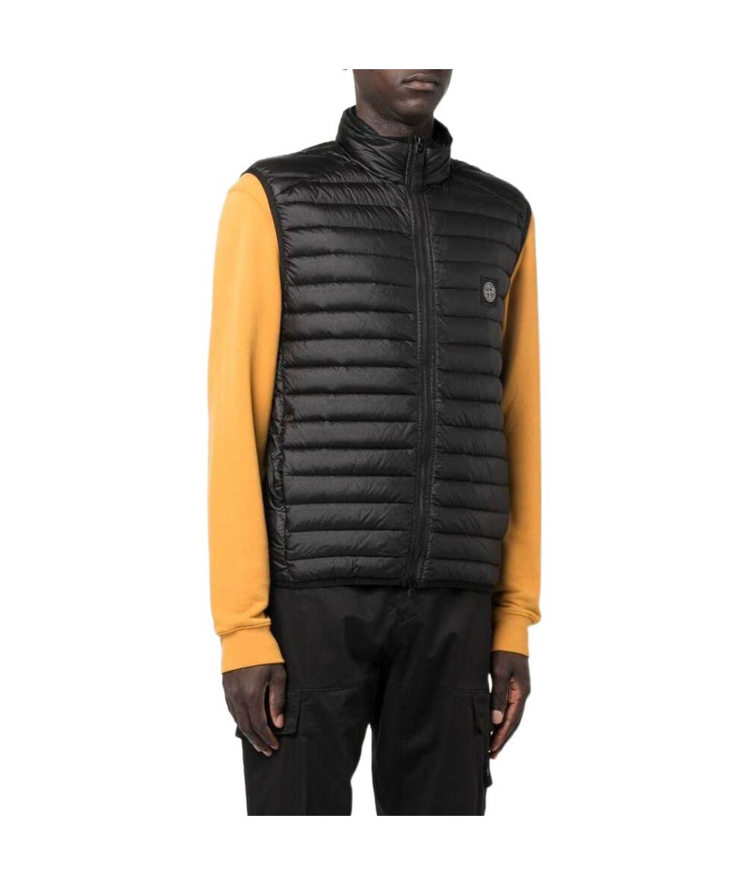 STONE ISLAND Черный полиамидовый жилет, фото 4
