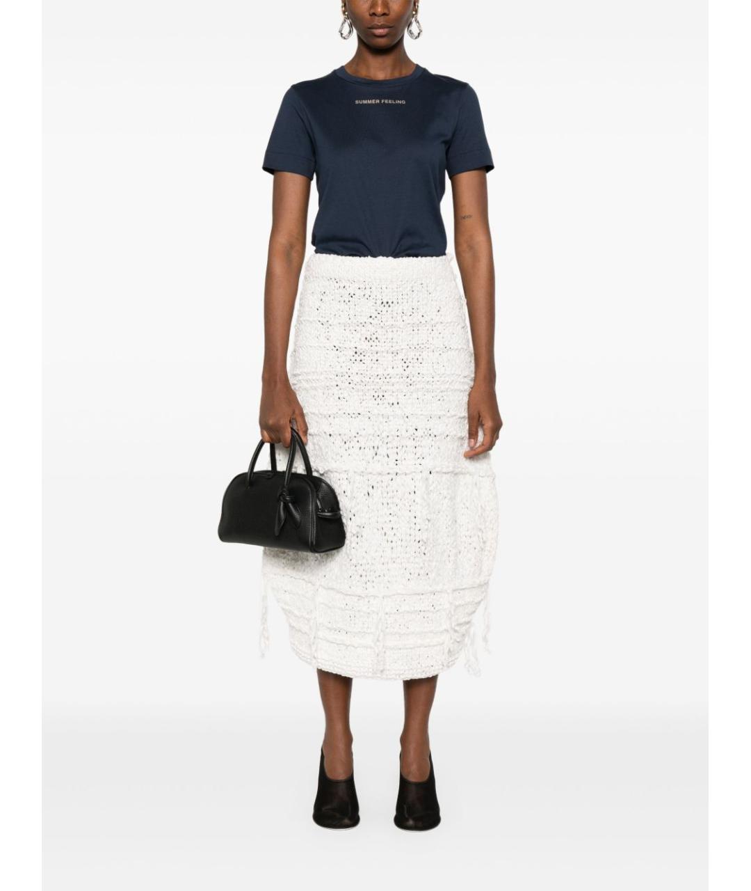 'S MAX MARA Темно-синяя хлопковая футболка, фото 5