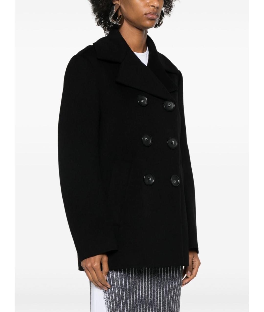 SPORTMAX Черное пальто, фото 5