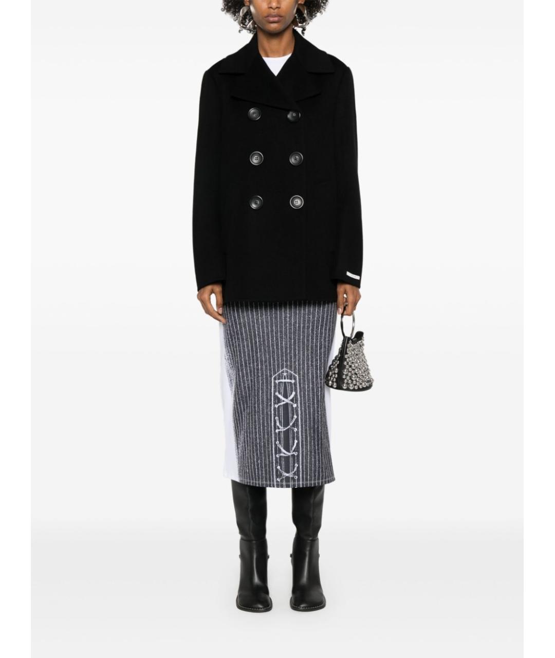 SPORTMAX Черное пальто, фото 4
