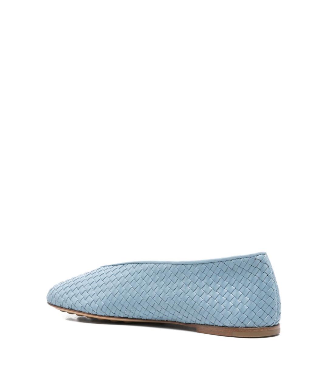 BOTTEGA VENETA Голубые кожаные балетки, фото 3