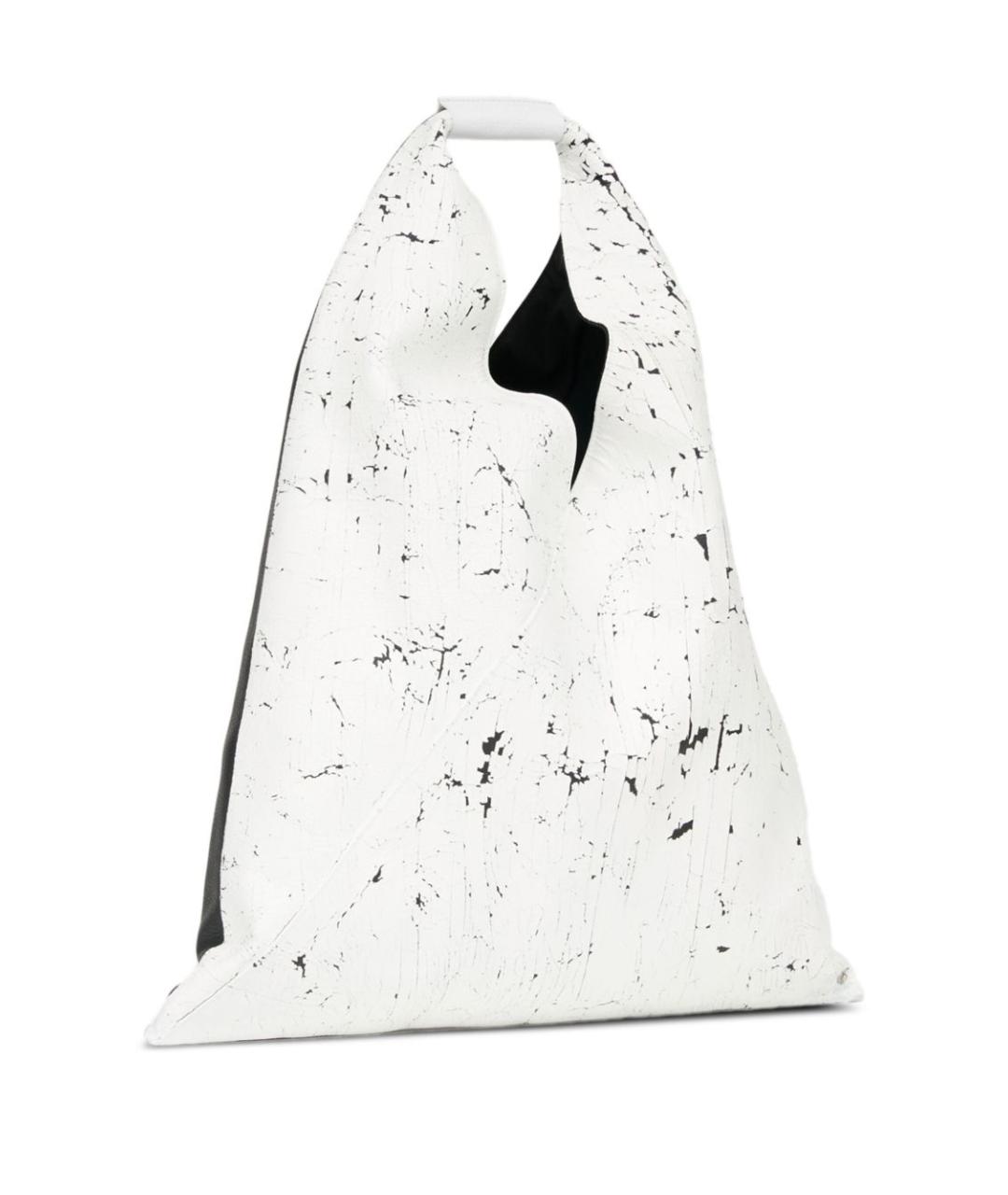 MM6 MAISON MARGIELA Белая кожаная сумка тоут, фото 6