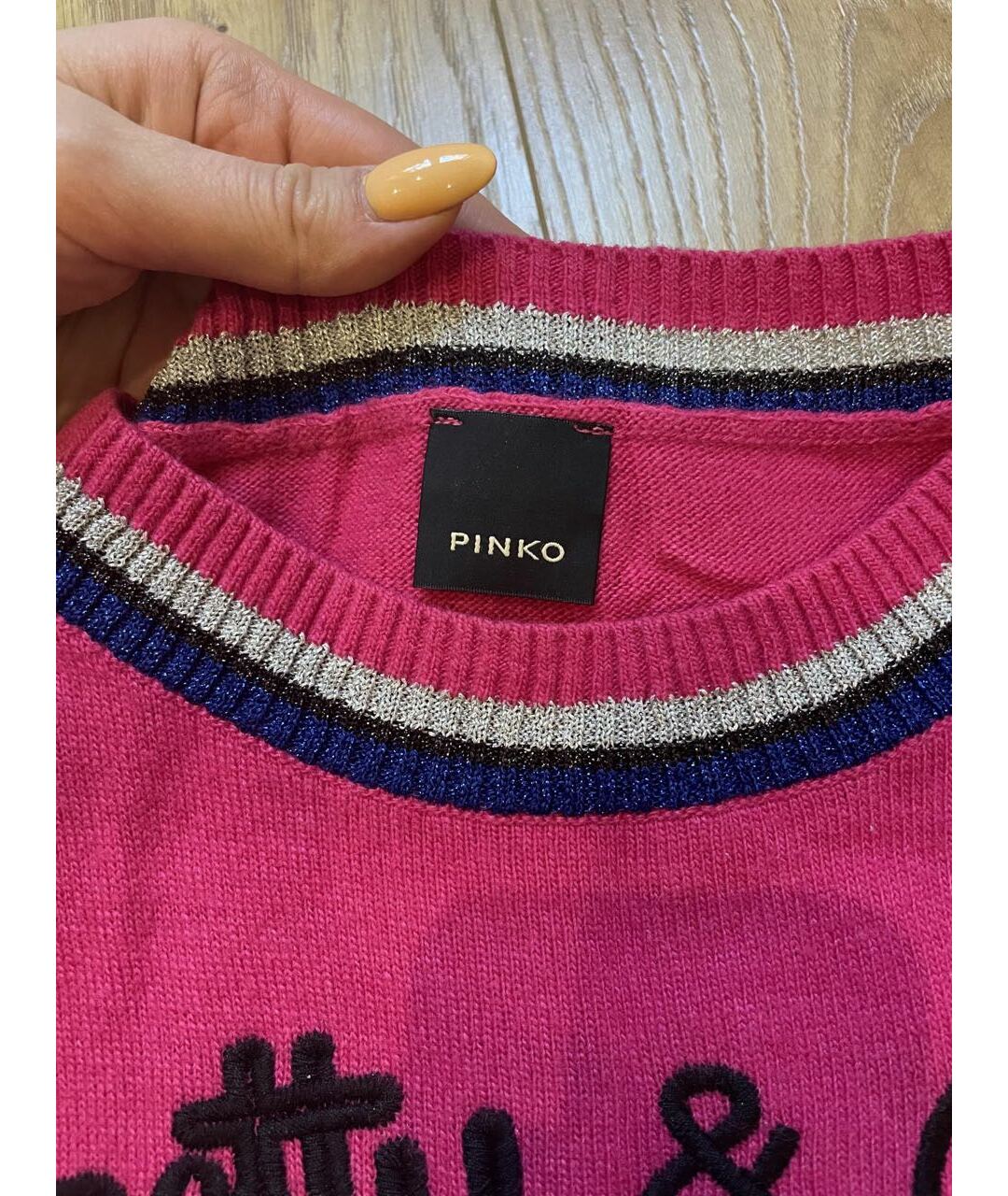PINKO Розовый шерстяной джемпер / свитер, фото 3