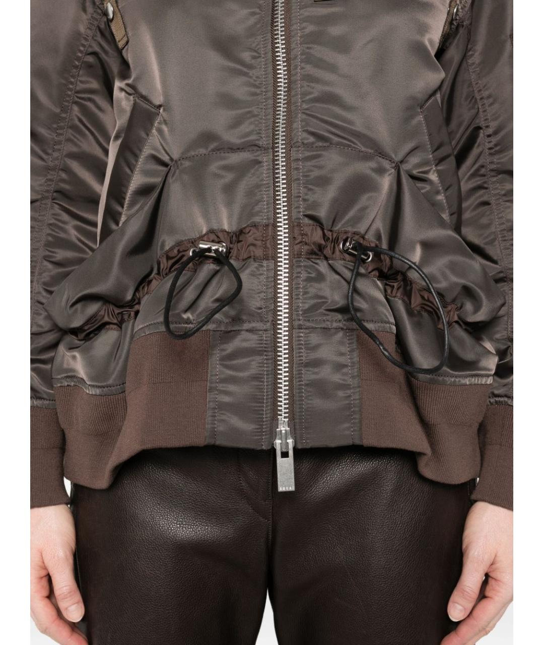 SACAI Коричневая синтетическая куртка, фото 4
