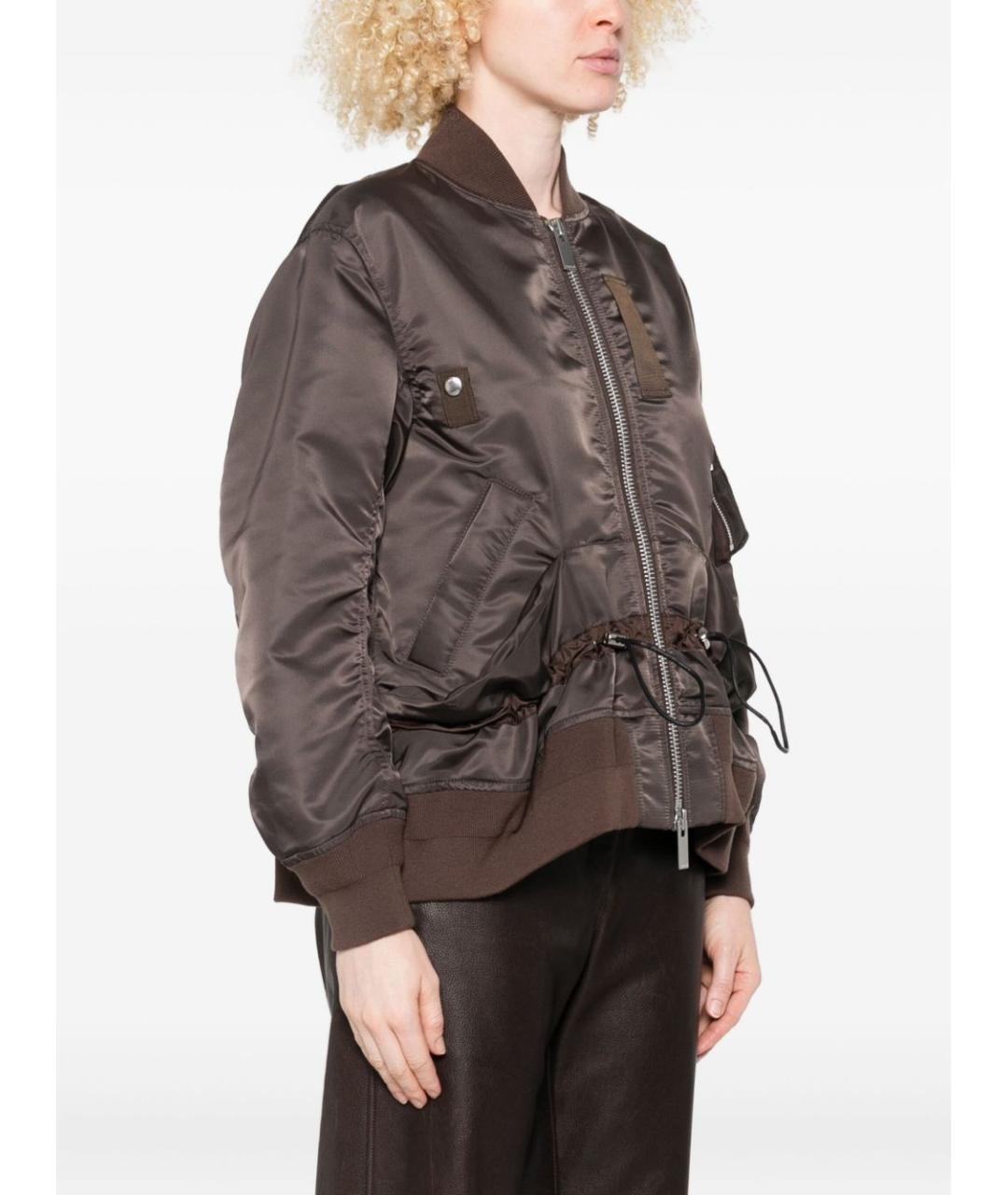 SACAI Коричневая синтетическая куртка, фото 2