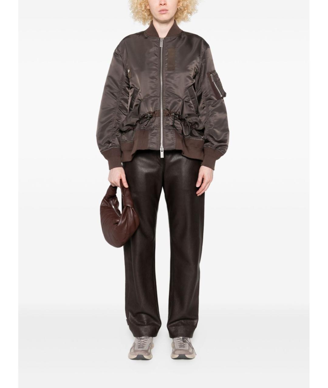 SACAI Коричневая синтетическая куртка, фото 3