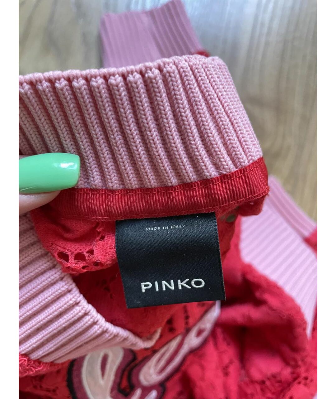 PINKO Красный кружевной джемпер / свитер, фото 3