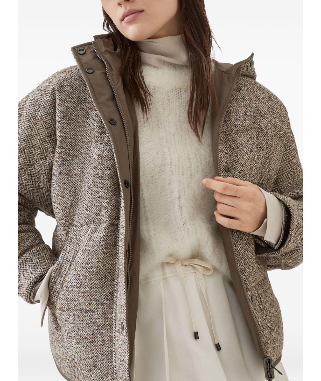 BRUNELLO CUCINELLI Бежевая шерстяная куртка, фото 3