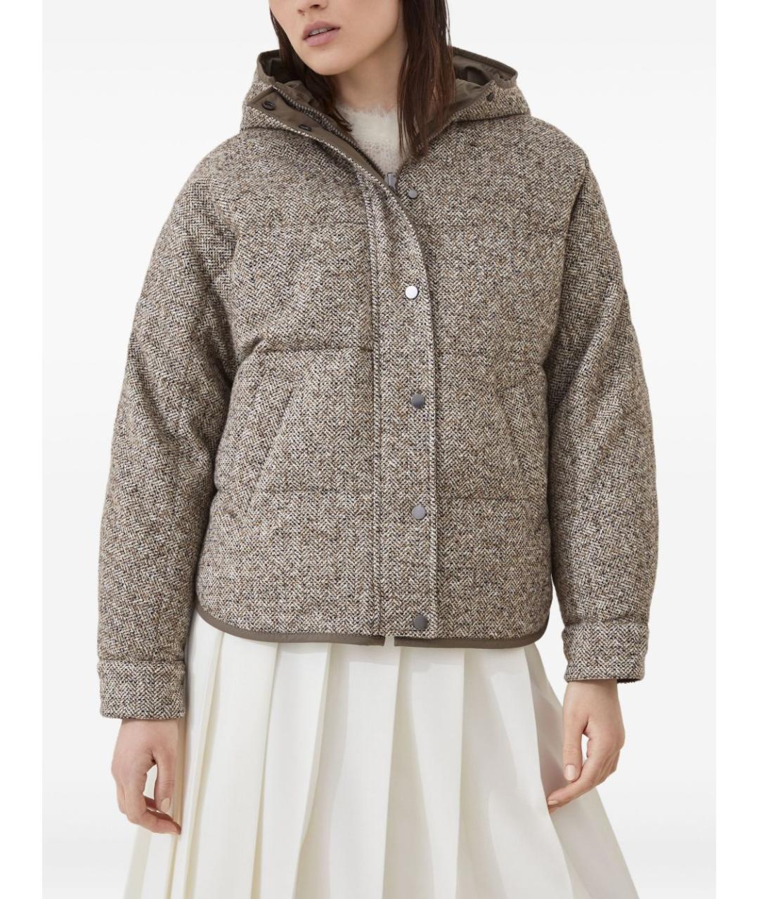 BRUNELLO CUCINELLI Бежевая шерстяная куртка, фото 4