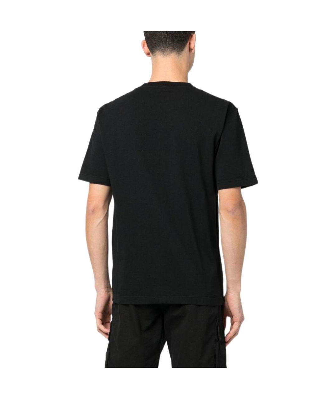 STONE ISLAND Черная хлопковая футболка, фото 4