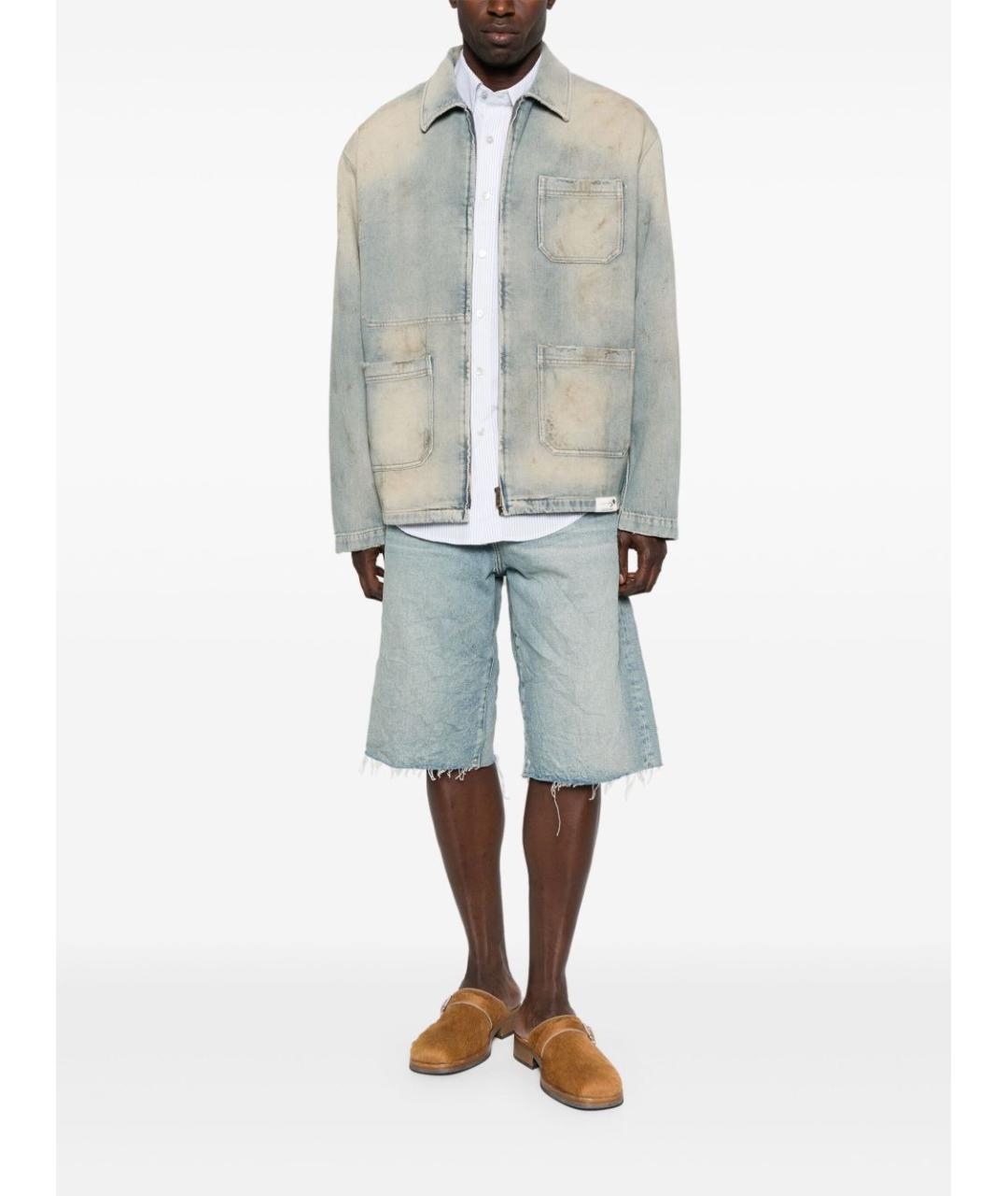 GOLDEN GOOSE DELUXE BRAND Голубая хлопковая куртка, фото 5