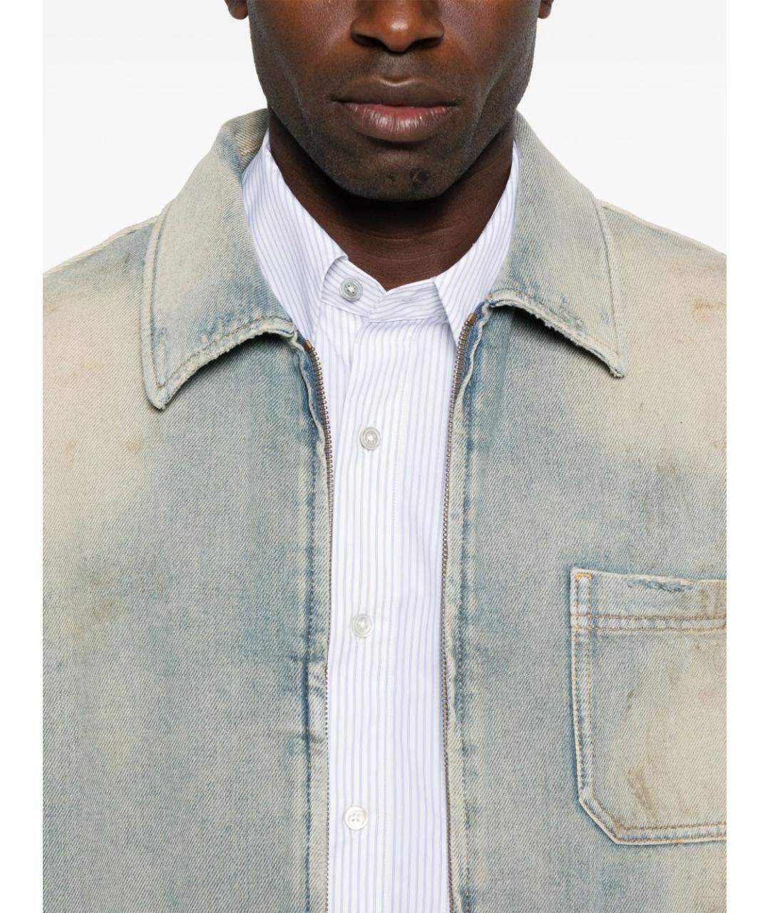 GOLDEN GOOSE DELUXE BRAND Голубая хлопковая куртка, фото 2