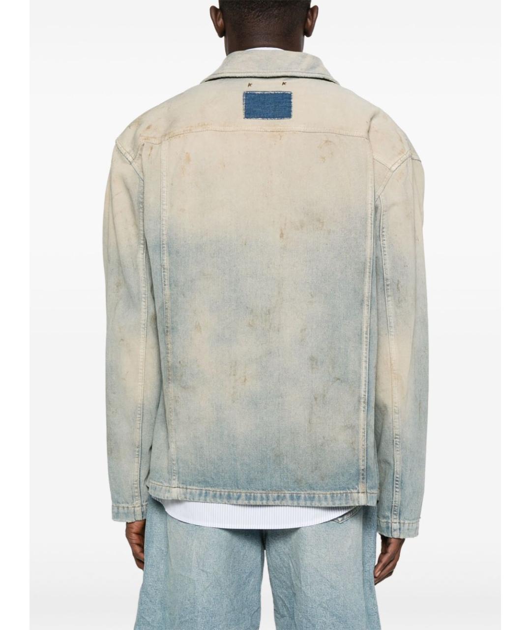 GOLDEN GOOSE DELUXE BRAND Голубая хлопковая куртка, фото 4