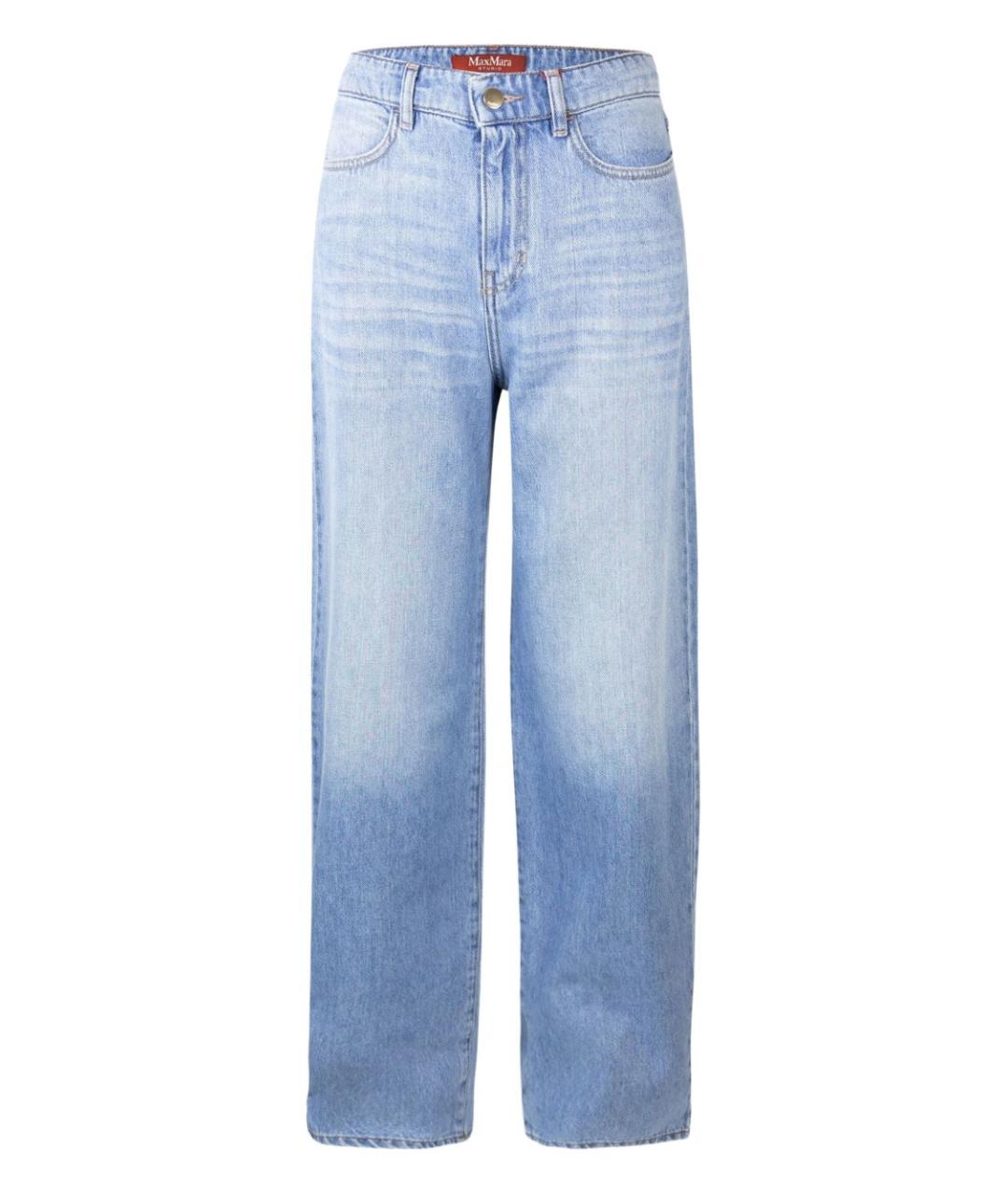 MAX MARA Голубые прямые джинсы, фото 1