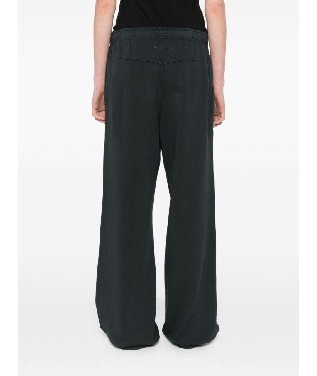 MM6 MAISON MARGIELA Черные хлопковые прямые брюки, фото 2