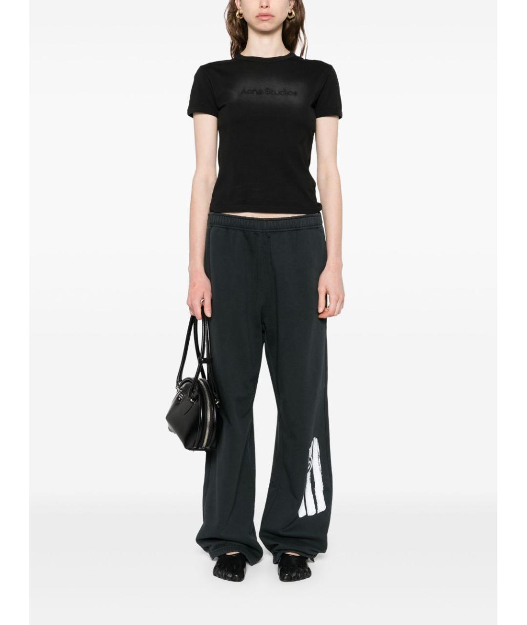 MM6 MAISON MARGIELA Черные хлопковые прямые брюки, фото 5