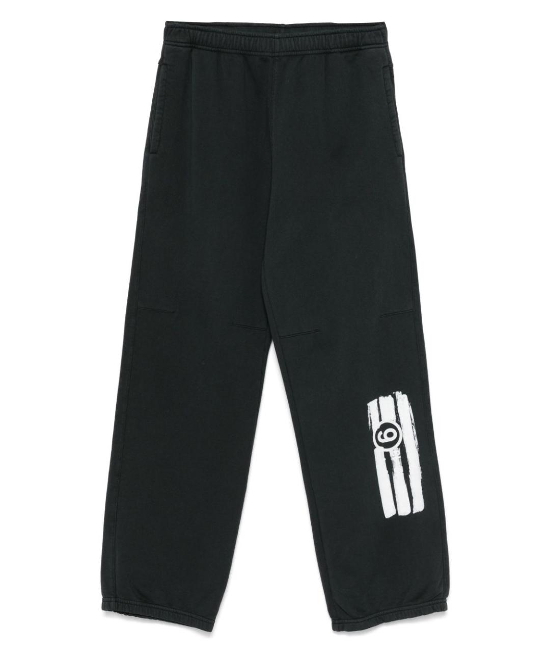 MM6 MAISON MARGIELA Черные хлопковые прямые брюки, фото 1
