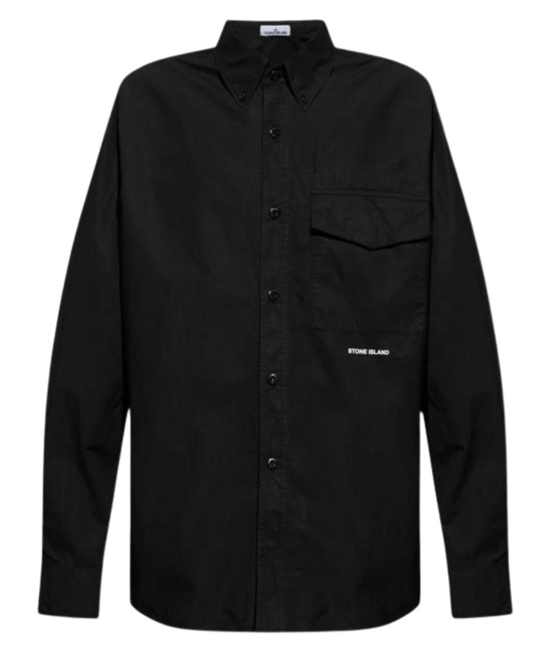 STONE ISLAND Черная хлопковая футболка, фото 1