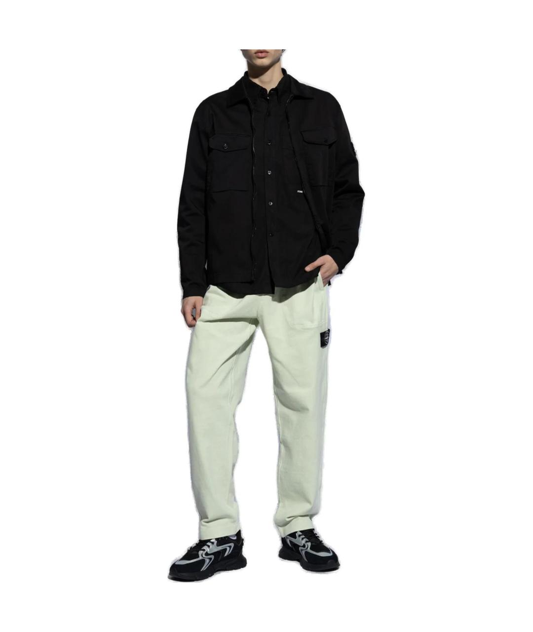 STONE ISLAND Черная хлопковая футболка, фото 4