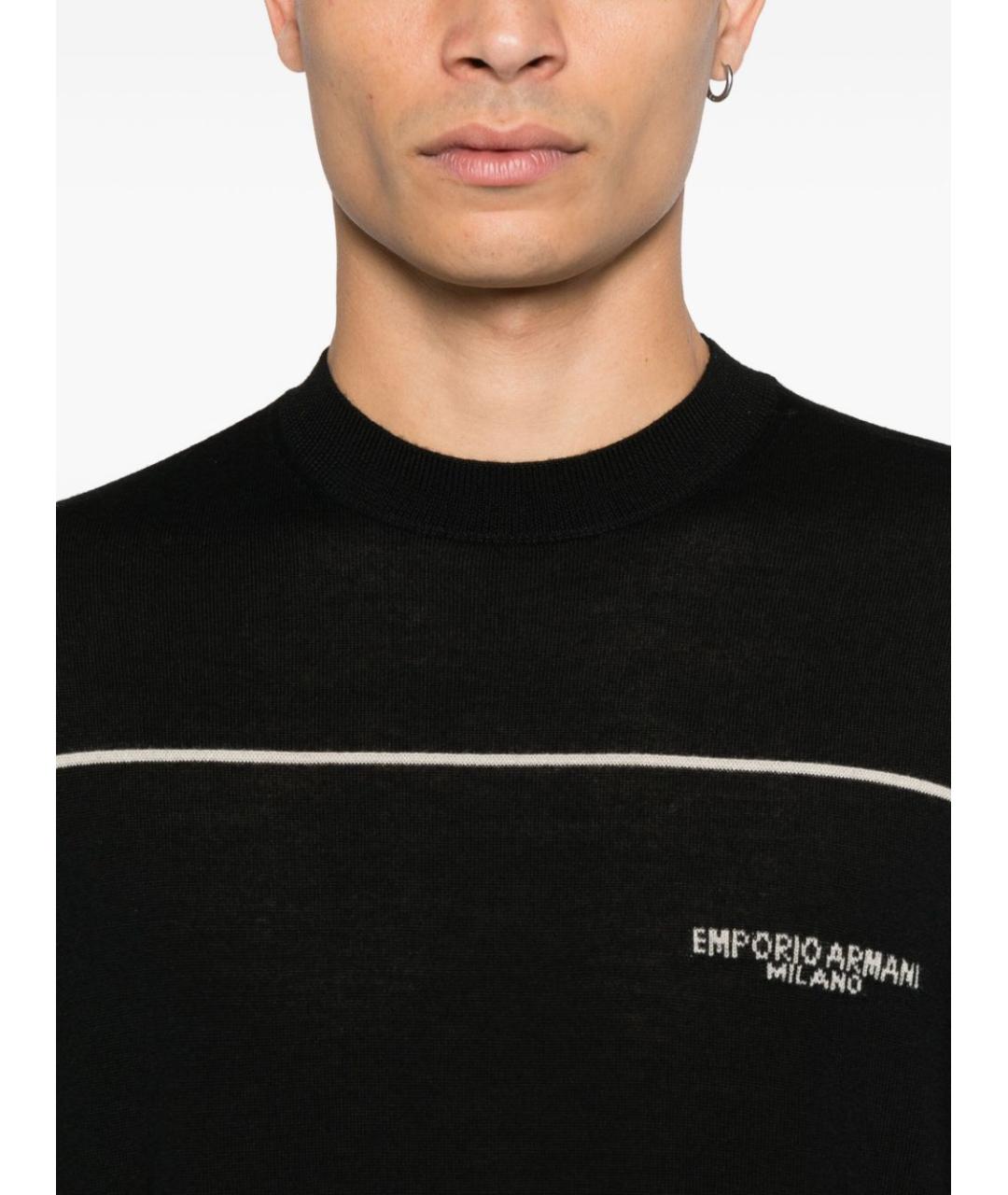 EMPORIO ARMANI Черный шерстяной джемпер / свитер, фото 4