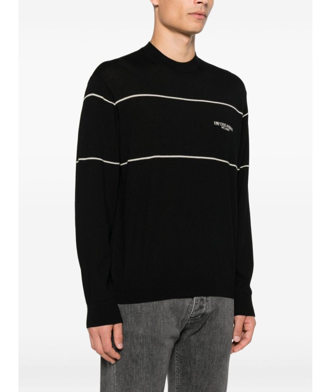 EMPORIO ARMANI Черный шерстяной джемпер / свитер, фото 3