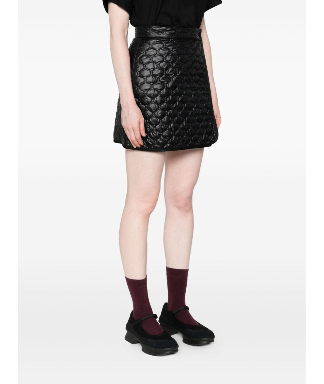 MONCLER Черная полиамидовая юбка мини, фото 3